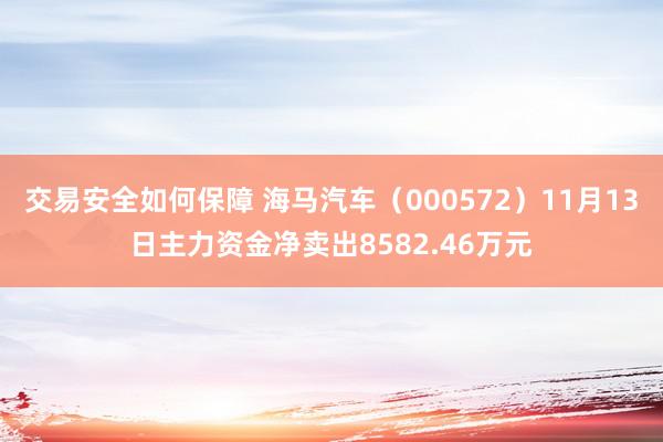 交易安全如何保障 海马汽车（000572）11月13日主力资金净卖出8582.46万元