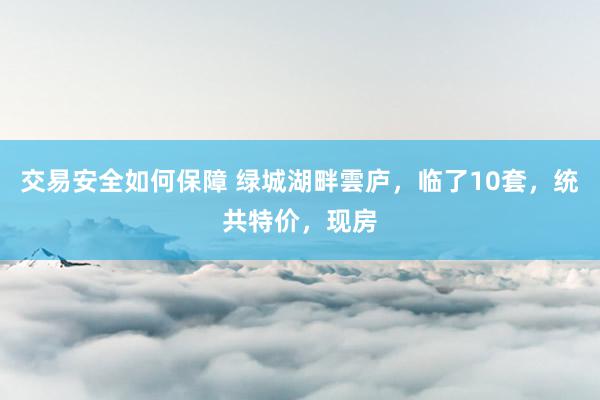 交易安全如何保障 绿城湖畔雲庐，临了10套，统共特价，现房