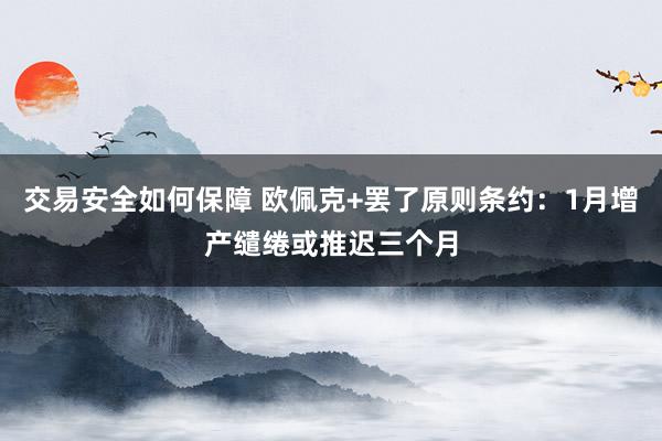 交易安全如何保障 欧佩克+罢了原则条约：1月增产缱绻或推迟三个月