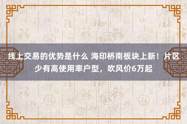 线上交易的优势是什么 海印桥南板块上新！片区少有高使用率户型，吹风价6万起