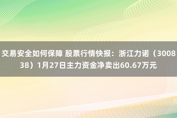 交易安全如何保障 股票行情快报：浙江力诺（300838）1月27日主力资金净卖出60.67万元