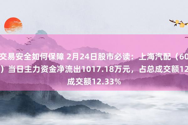 交易安全如何保障 2月24日股市必读：上海汽配（603107）当日主力资金净流出1017.18万元，占总成交额12.33%