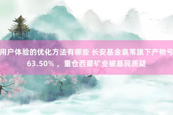 用户体验的优化方法有哪些 长安基金袁苇旗下产物亏63.50% ，重仓西藏矿业被基民质疑