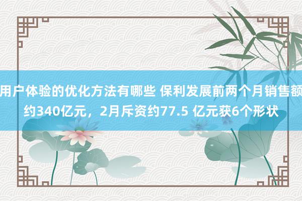 用户体验的优化方法有哪些 保利发展前两个月销售额约340亿元，2月斥资约77.5 亿元获6个形状