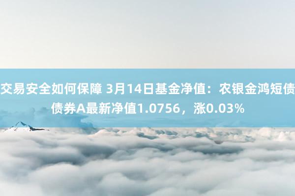 交易安全如何保障 3月14日基金净值：农银金鸿短债债券A最新净值1.0756，涨0.03%